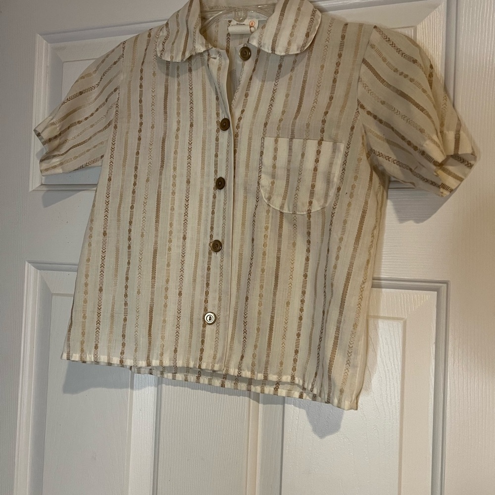 Vintage 1970s Girl Scouts Brownie Uniform Top.